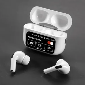 A9 Pro ANC Touch Screen Display Earbuds- tws – White Color