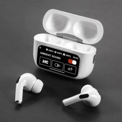 A9 Pro ANC Touch Screen Display Earbuds- tws – White Color